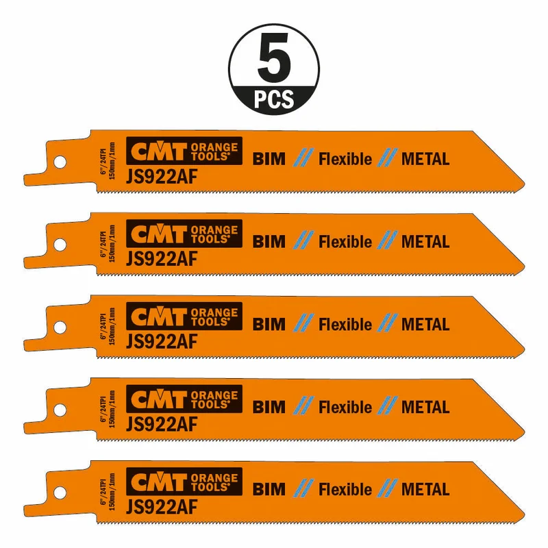 CMT JS925VF-5 RECIPROCATING SAW BLADES for /METAL (BIM) 6?x 10-14TPI (5-PCS.) JS925VF-5