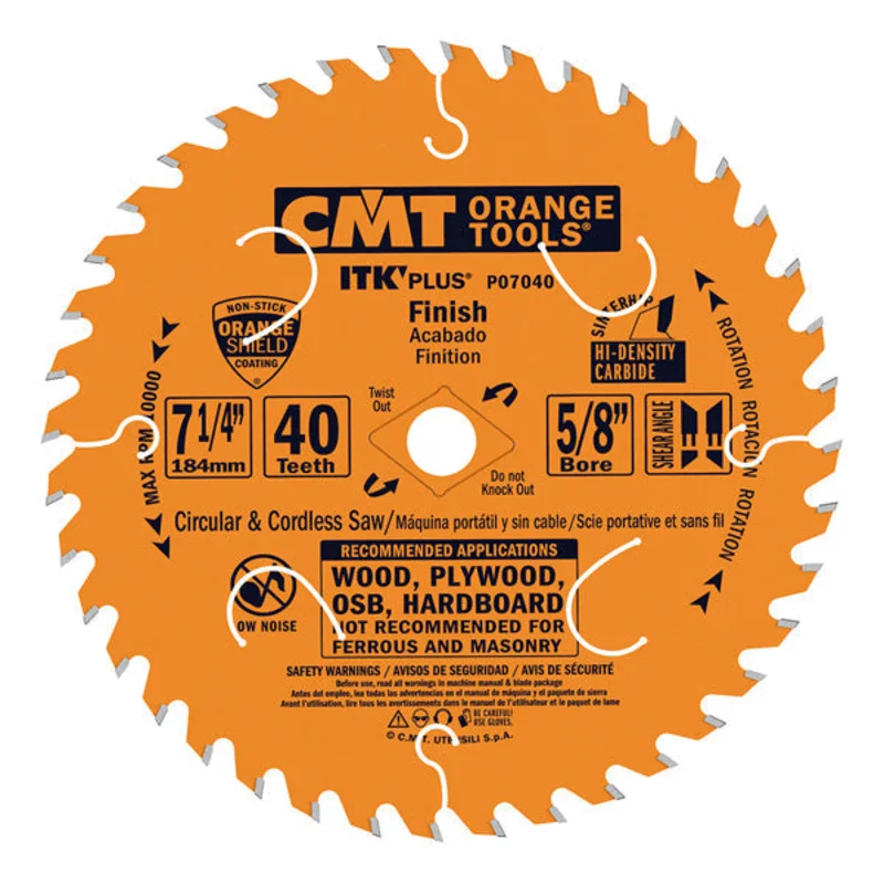 CMT P07040-X10 ITK Plus Finish Saw Blade Masterpack, 7-1/4 x 40 Teeth, 10 ATB+Shear Wi