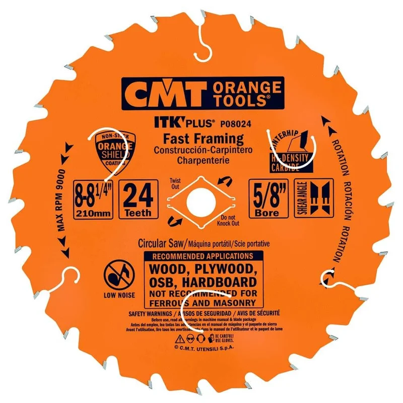 CMT P08024 8-1/4" ITK-PLUS FAST FRAMING BLADE B=5/8" 24T ATB+SHEAR