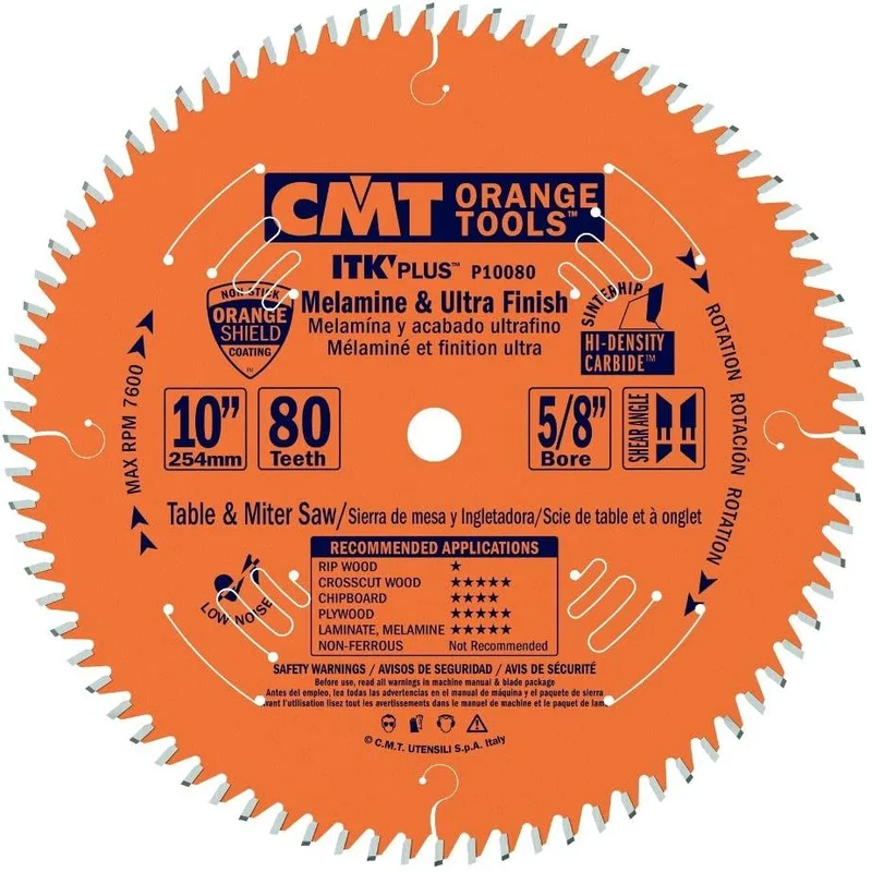 CMT P10080 10" ITK-PLUS ULTRA-FINISH B=5/8" T=80 ATB+SHEAR