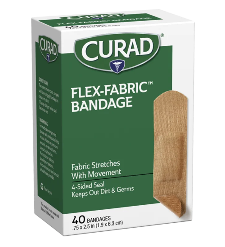 Curad Flex-Fabric Strip Bandages, .75 x 2.5, 40 count