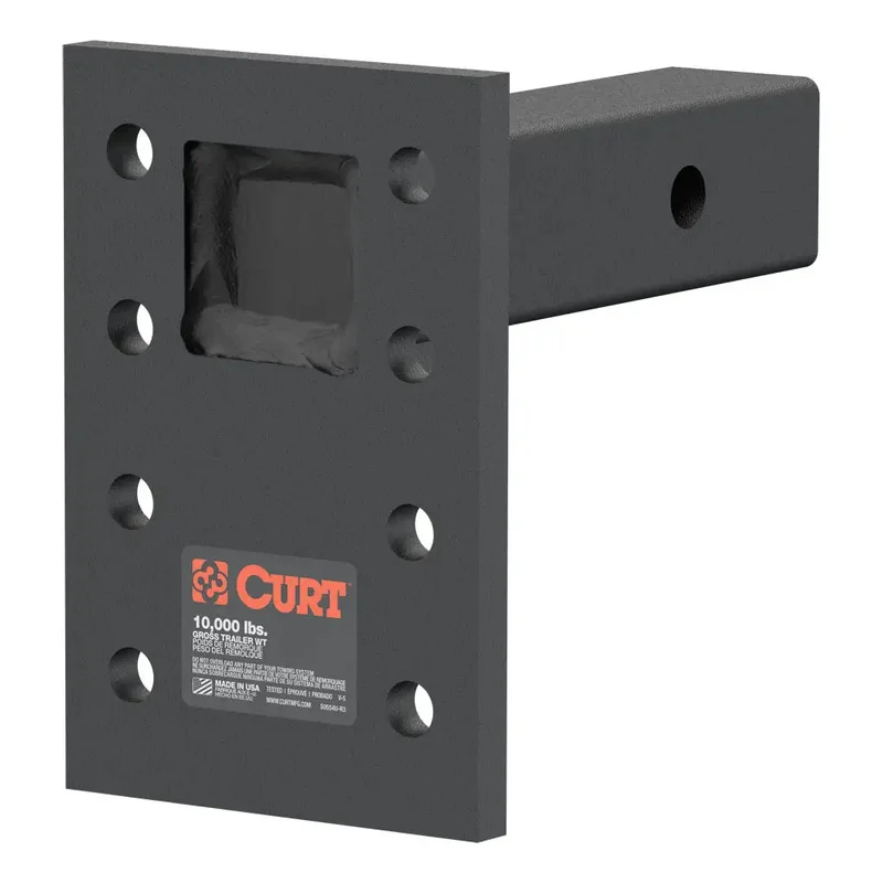 CURT Adjustable Pintle Mount 2" Shank, 10,000 lbs., 7" High, 6" Long #48323