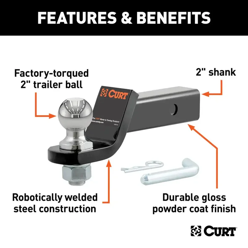 Curt Loaded Ball Mount With 2" Ball Imported