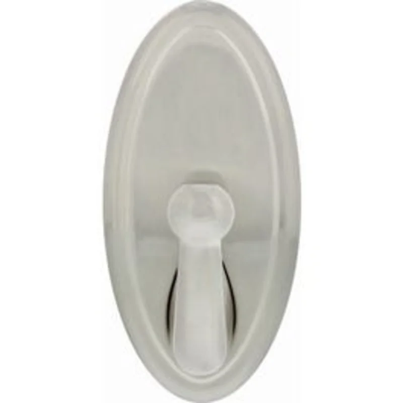 Decorative Hook, Satin Nickel, Oval, Holds 25-Lbs.