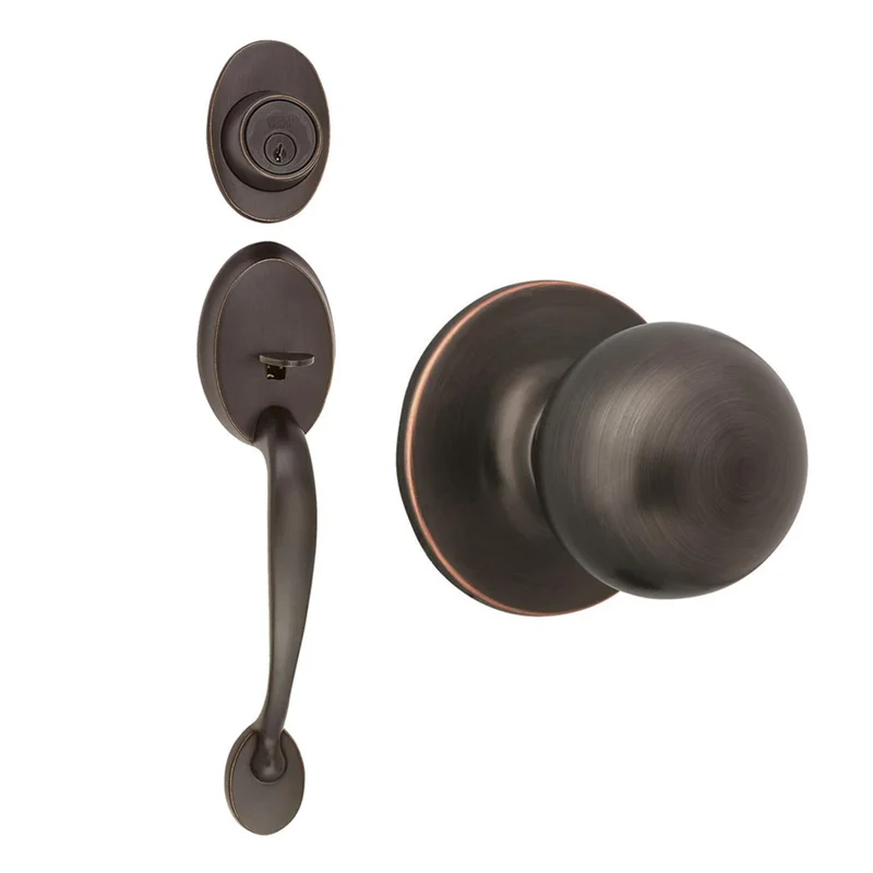 Design House Coventry Door Handle Set with Deadbolt in Oil-Rubbed Bronze