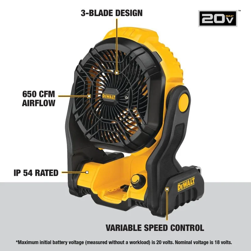 DeWalt DCE512B 20V MAX JOBSITE FAN