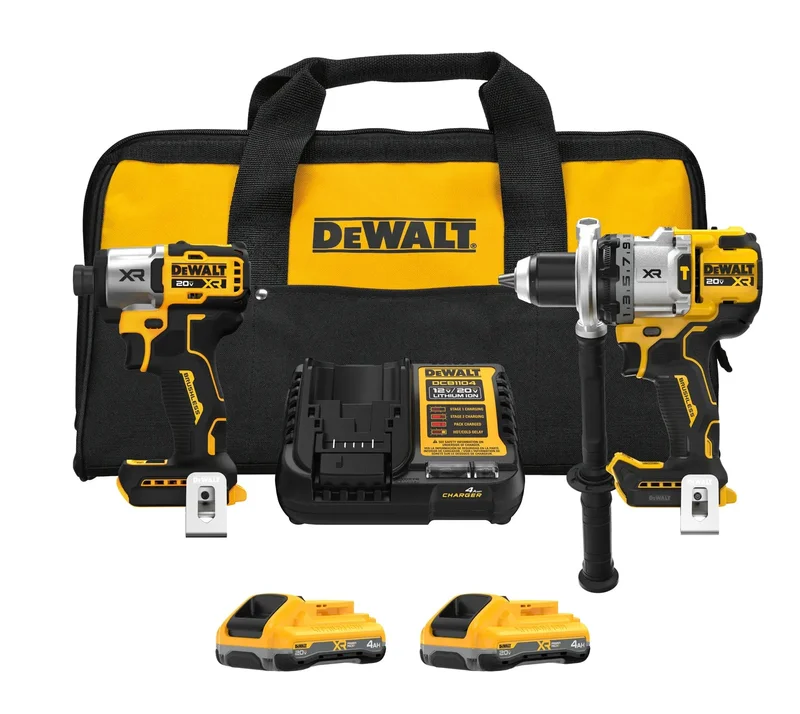 DeWalt DCK2101QQ1WW1 20V MAX* XR?Hammer Drill/Impact 2-Tool Combo Kit with XR POWERPACK?Batteries