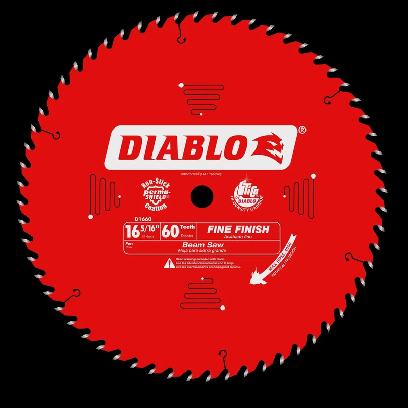 Diablo 16-5/16" x 1"arbor x 60-Teeth Fine Finish Saw Blade for Wood D1660X