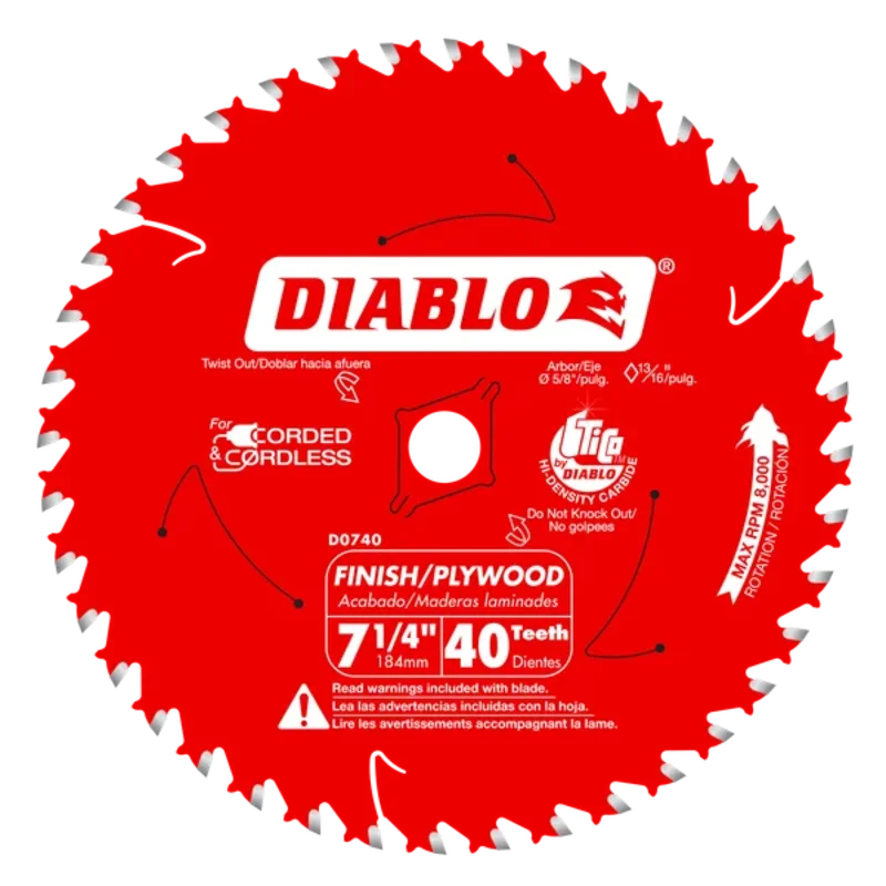 DIABLO D0740 7-1/4" 40TOOTH SAW BLADE