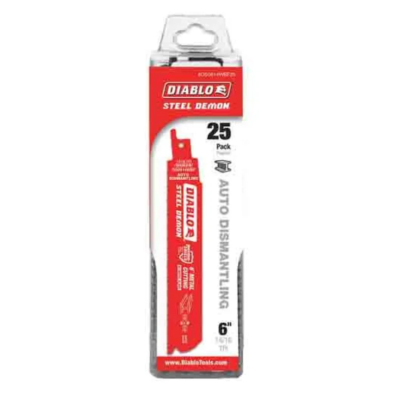 DIABLO DS0614WBF25 6 Inch Bi Metal Reciprocating Blade for Auto Dismantling 25 Pack