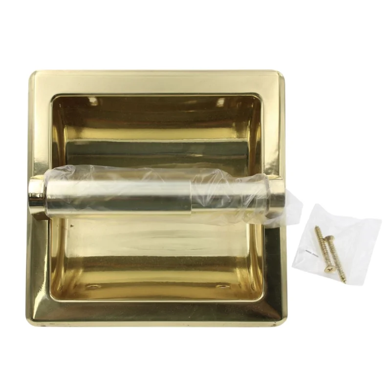 Donner Contemporary Solid Brass Recessed Toilet Tissue Holder 576PB