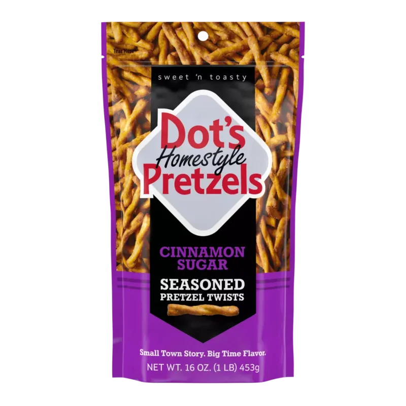 DOT'S HOMESTYLE PRETZELS Cinnamon Sugar Seasoned Pretzel Twists