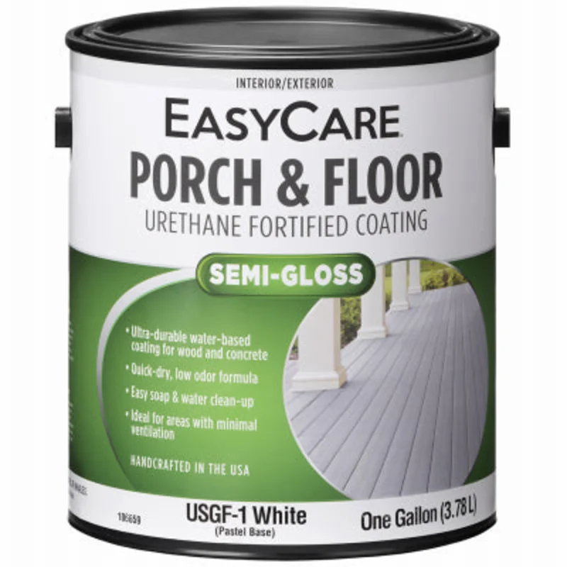 EasyCare Exterior Porch & Floor Coating, Urethane Fortified, White Pastel Base Semi-Gloss, 1 Gallon