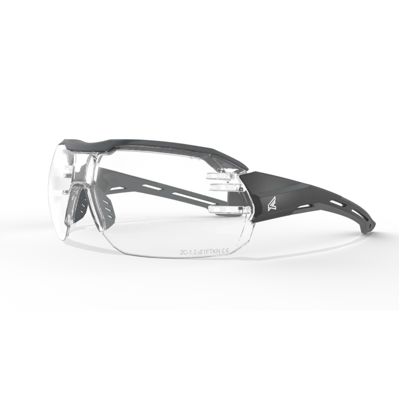 EDGE EYEWEAR KB121VS KABRU - BLACK FRAME WITH GRAY TPR/VAPOR SHIELD CLEAR LENSES