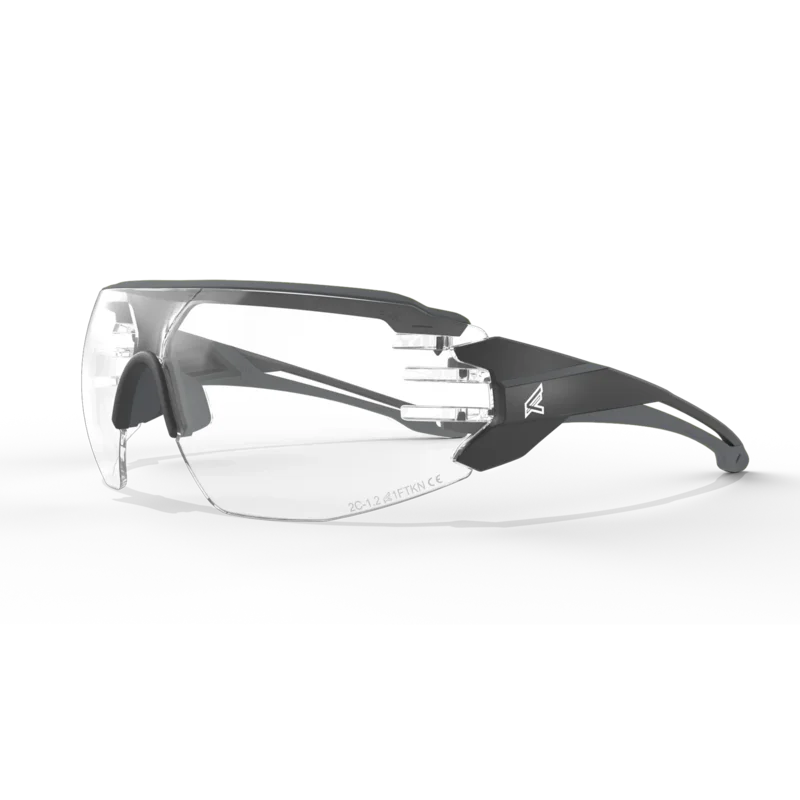 EDGE EYEWEAR TV121VS TAVEN - BLACK FRAME WITH GRAY TPR/VAPOR SHIELD CLEAR LENSES