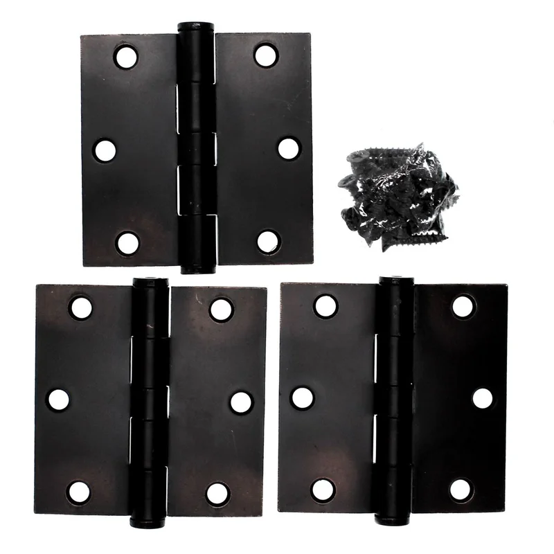 Emtek 3 1/2" Door Hinge Square Corner Heavy Duty Bronze 9201310B Set of 3