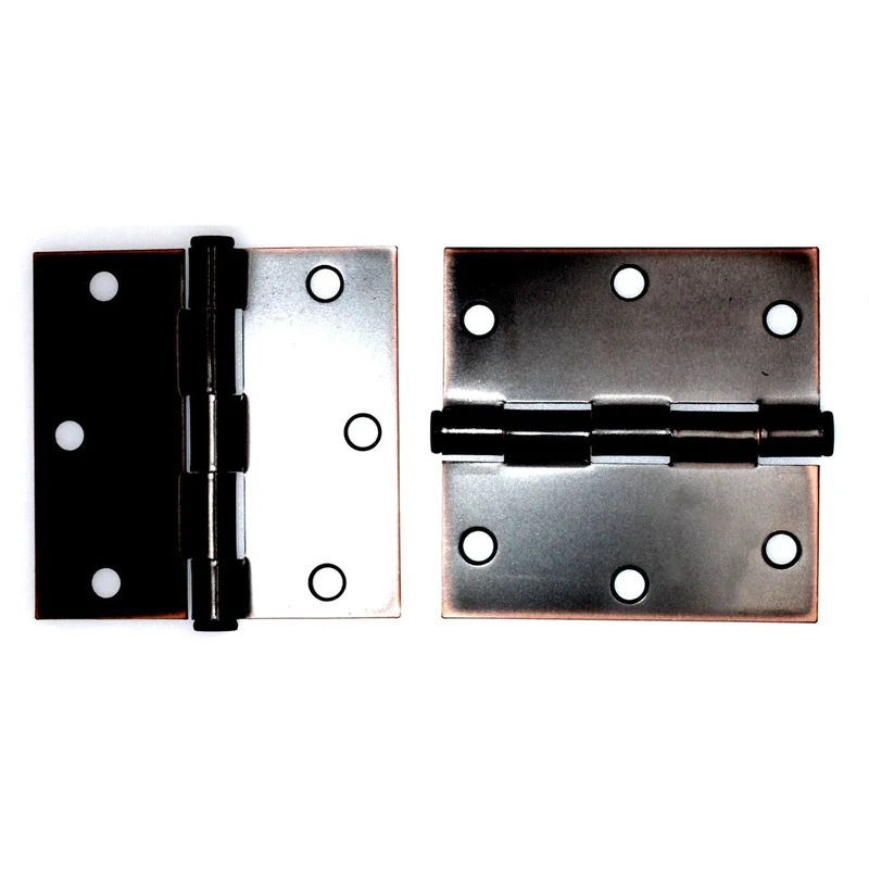 Emtek 3 1/2" Door Hinge Square Corner Plain Bearing Bronze 9101310B Set of 2