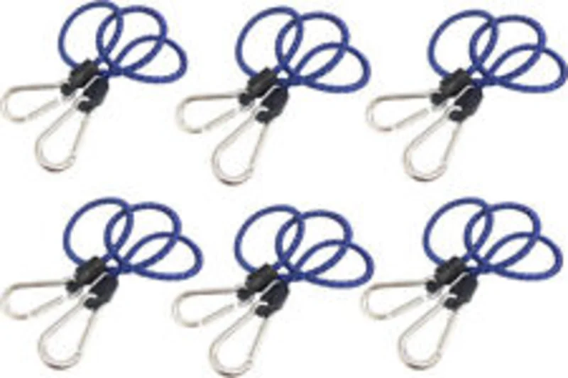Everest 36" inch Tie Strap Bungee Cord Blue with Carabiners Hooks Bungee-O Net 6-Packs
