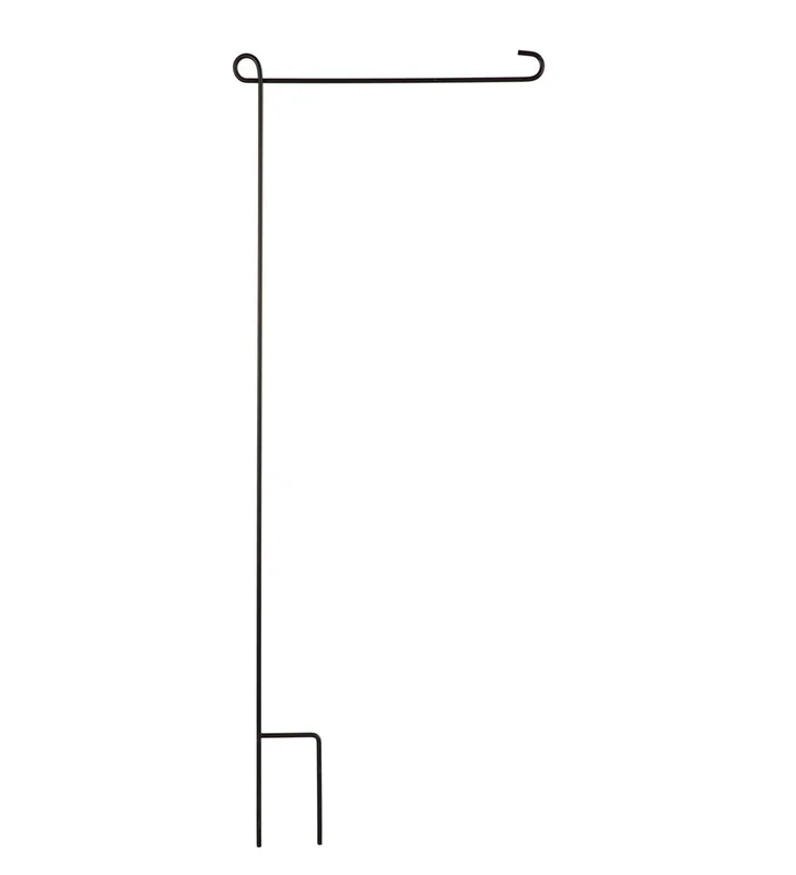 Evergreen Black Metal Garden Flag Stand