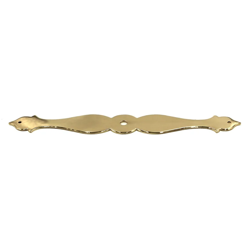 FKI Hardware Period Brass 6 7/8" Long Knob Backplate Polished Solid Brass A38