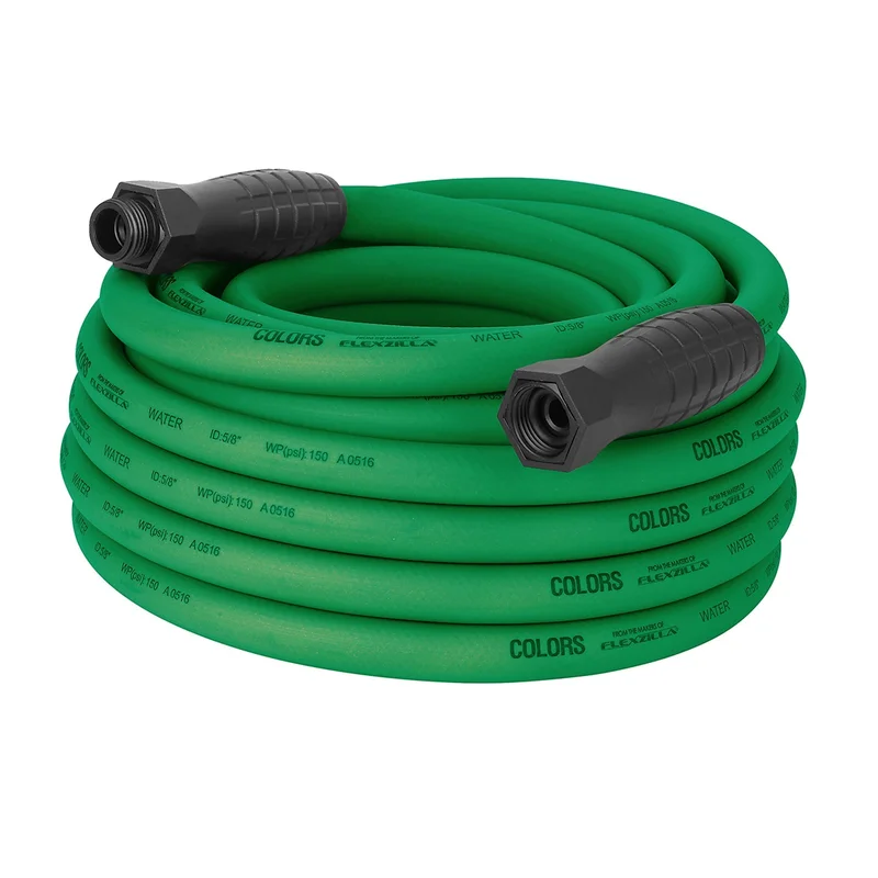 FLEXZILLA HFZC550GRS 5/8" X 50' COLOR SERIES GARDEN HOSE W/ SWIVEL FITTINGS - FOREST GREEN