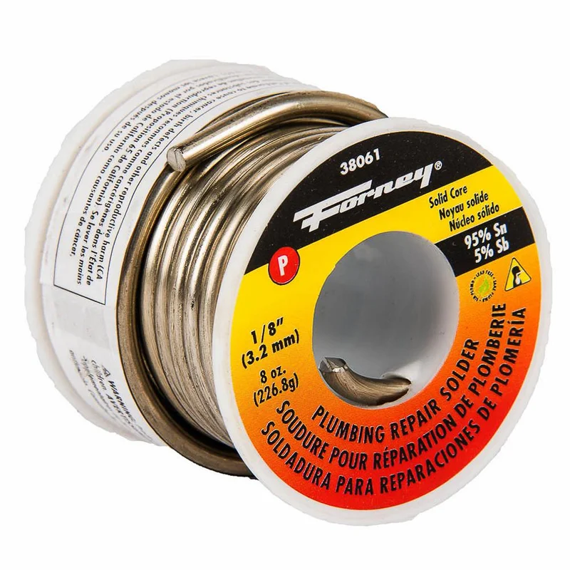 Forney Solder, LF, Plumbing Repair, Solid Core, 1/8", 8 oz.
