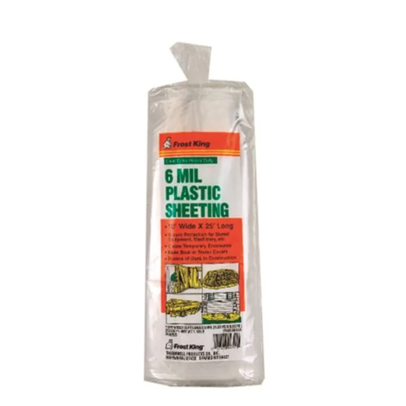 Frost King Packaged Polyethylene Sheeting 10 ft x 25 ft x 6 mil, 25 ft Rolls Clear Clear