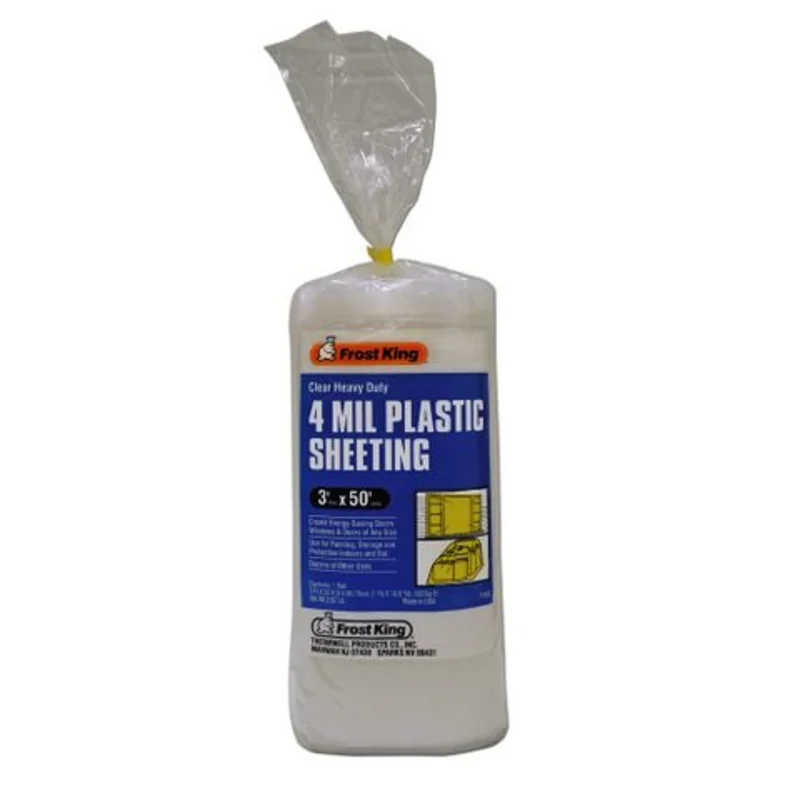 Frost King Packaged Polyethylene Sheeting 20 ft x 25 ft x 4 mil, 25 ft Rolls Clear Clear