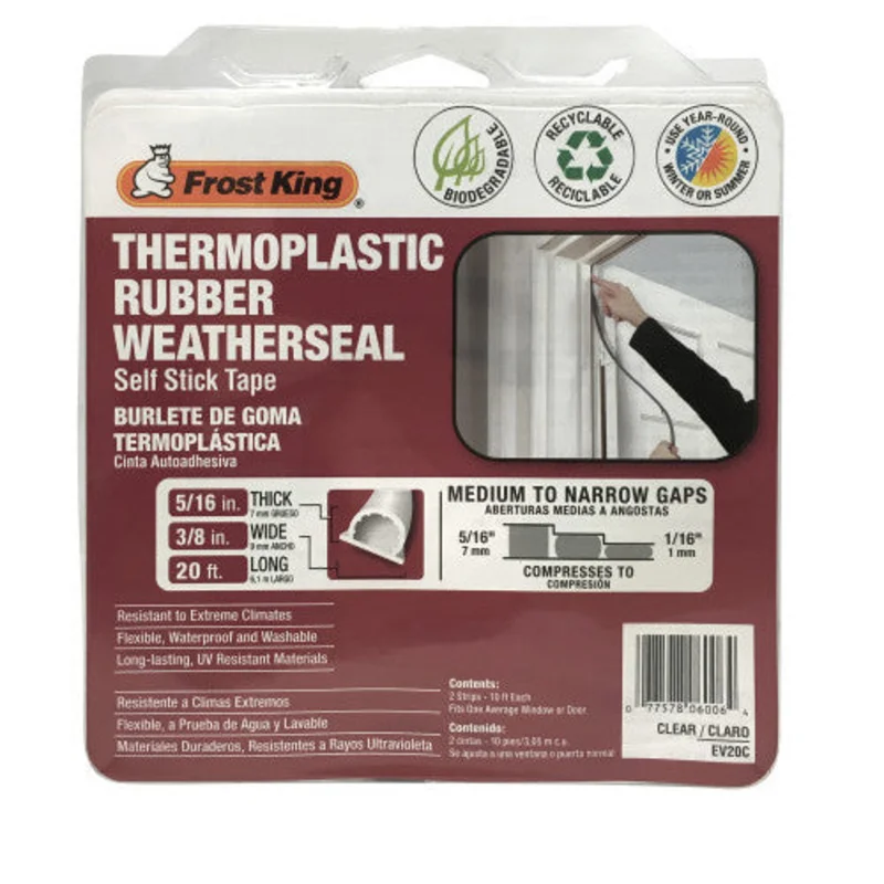 Frost King Thermoplastic Rubber Weatherseal 3/8W x 5/16-In. T x 20-Ft., White White