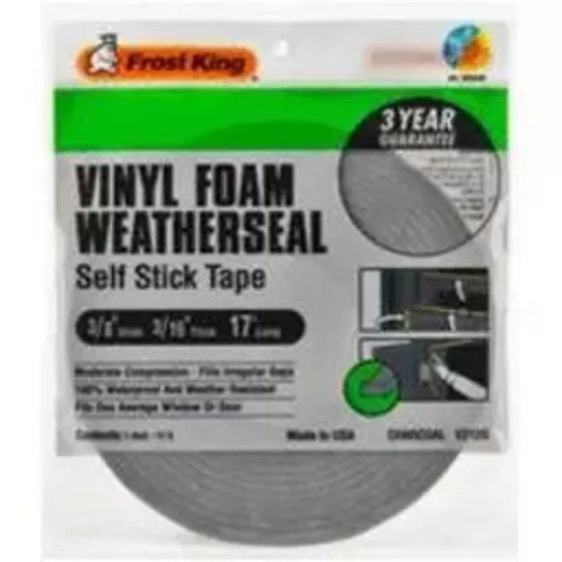 Frost King Vinyl Foam Weatherseal 3/8" X 3/16" X 17' Charcoal Charcoal
