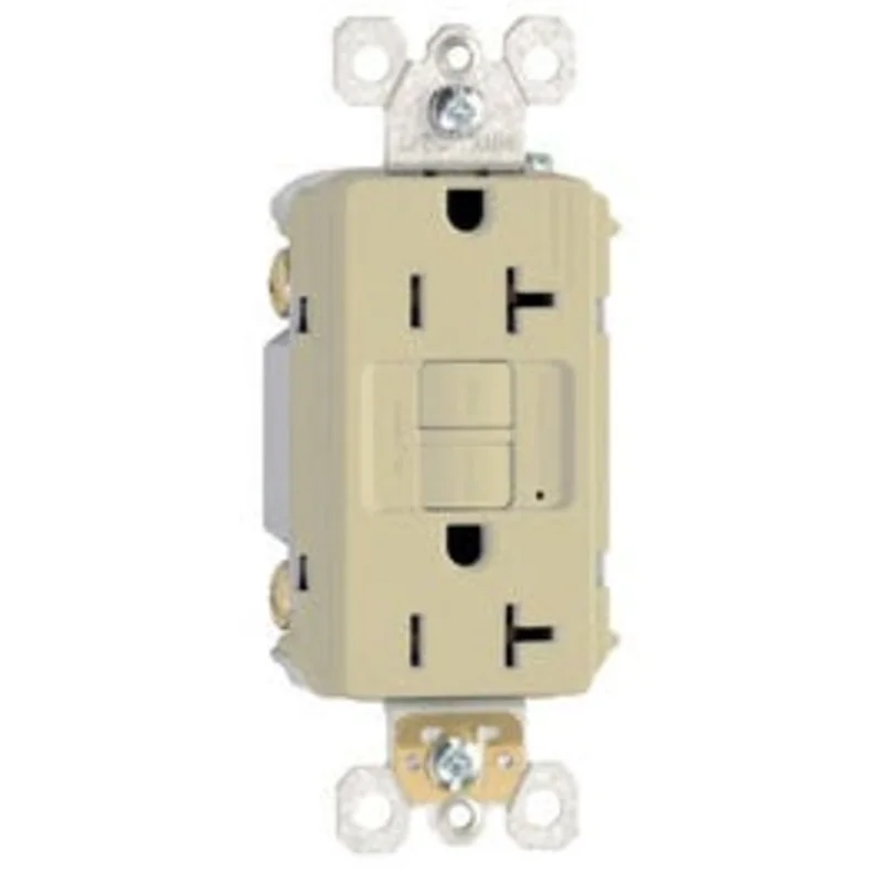 GFCI Outlet, Heavy Duty, 20A, Ivory