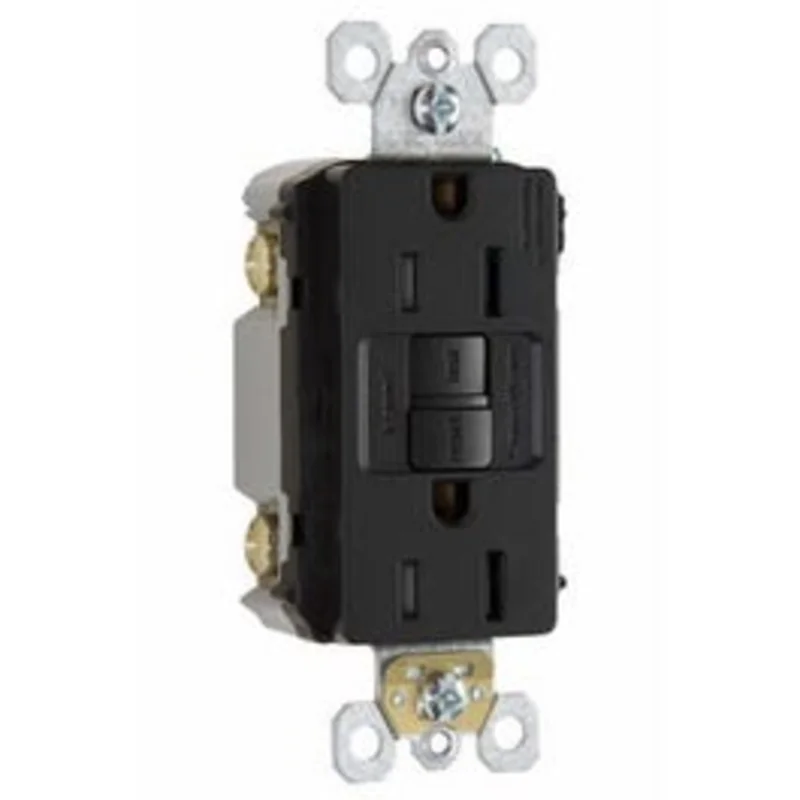 GFCI Receptacle, Self Testing, 15A, Dark Bronze