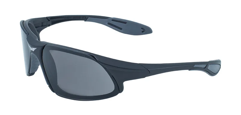 Global Vision C8SM Code-8 CF Safety Glasses with Smoke Lenses and Black Frame Black Frame