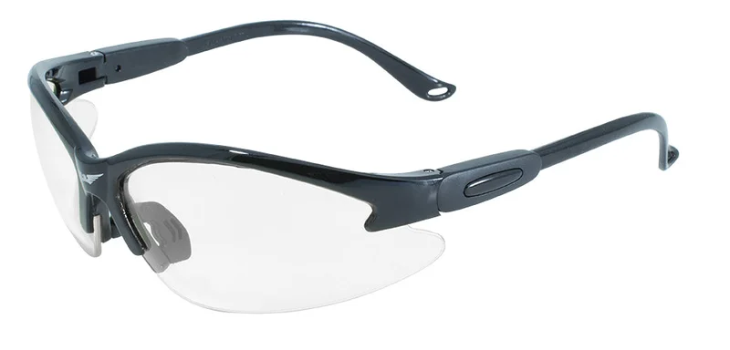 Global Vision Eyewear Cougar Safety Glasses, Smoke Lens Black Frame Black Frame