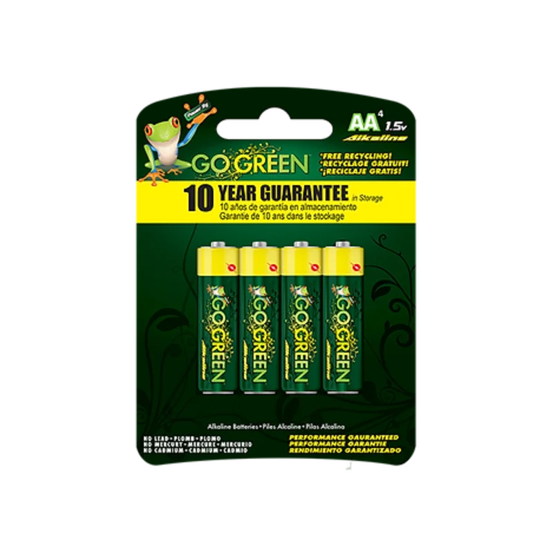 Go Green Power AA Alkaline 4pk