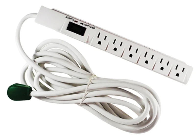 GoGreen Power 6 Outlet Surge Protector - 15ft Cord