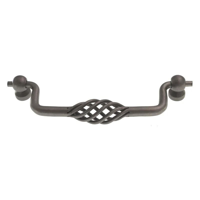 Hafele 5" (128mm) Ctr Drawer Bail Pull Birdcage Pewter 119.24.902