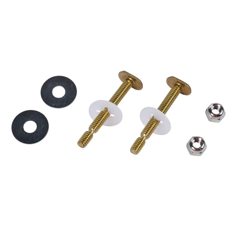 Harvey 1/4 in. X 2 1/4 in. Brass EZ Snap Toilet Bolt Set with Brass Bolts - Hanging Bag