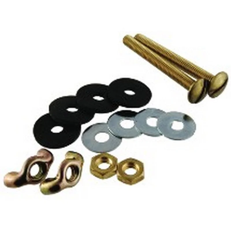 Harvey 5/16 in. X 3 in. Brass Tank Bolt Kit with Hex and Wing Nuts