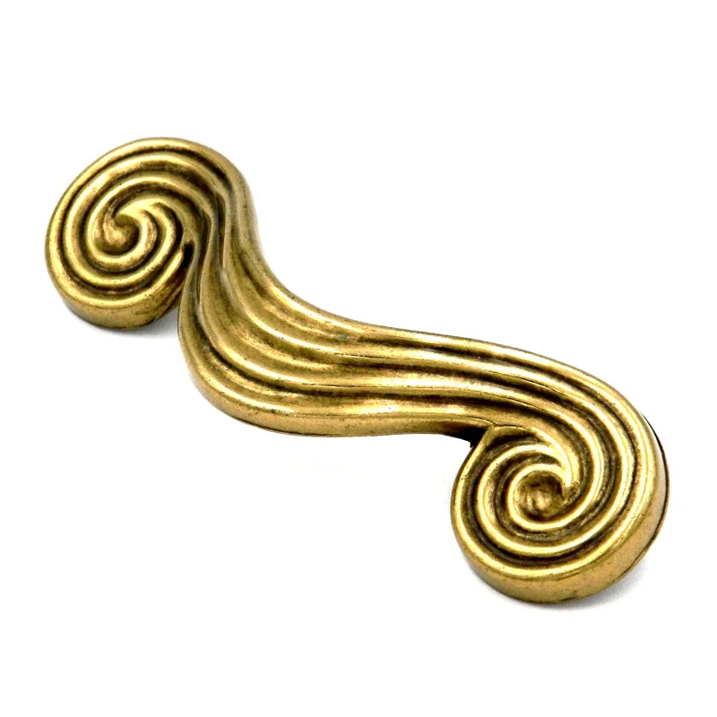 Hickory Grecian Revival Lancaster Hand Polished Brass 3 1/2"cc Handle P7357-LP