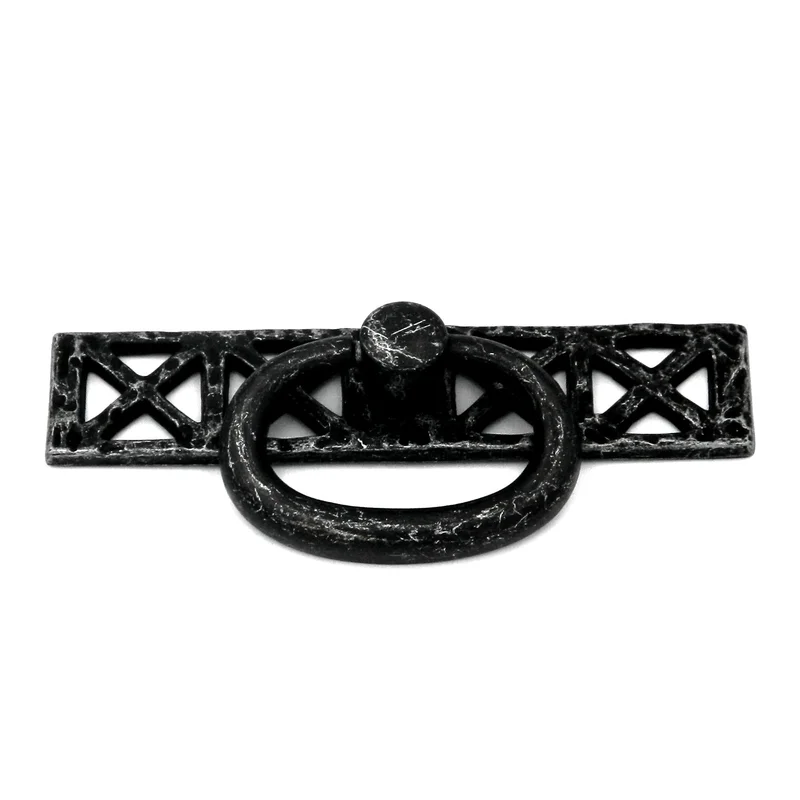 Hickory Hardware Bourbon Street Vibra Pewter 1 3/8" Furniture Ring Pull with Backplate PA0511-VP