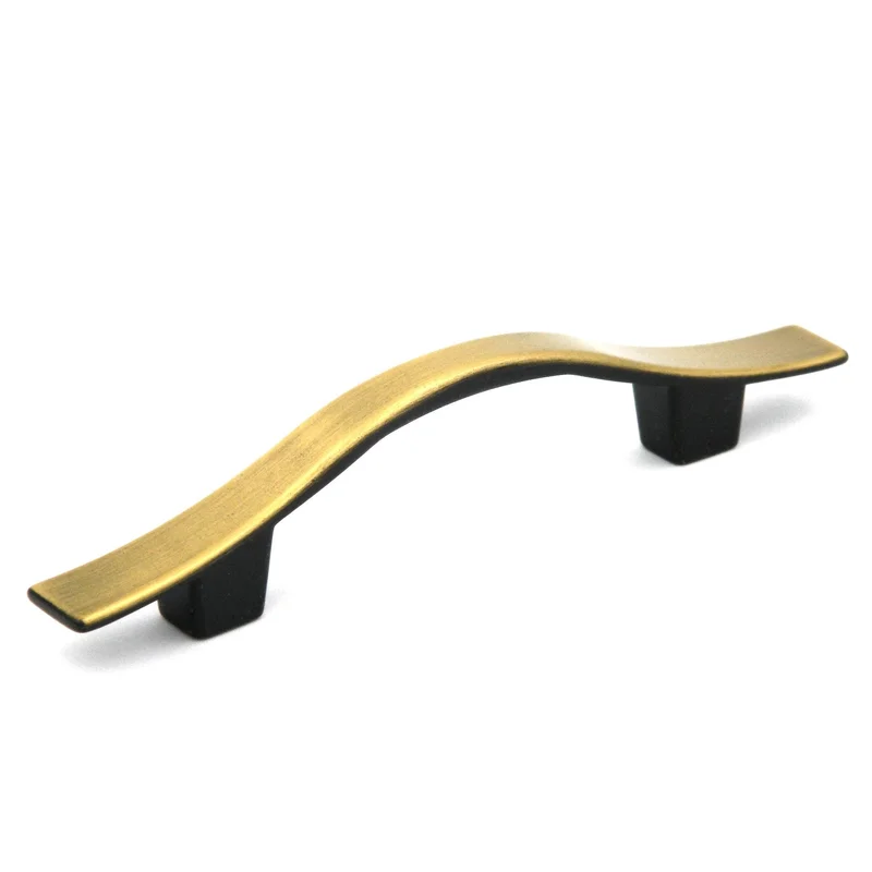 Hickory Hardware Cavalier Antique Brass 3"cc Disc Cabinet Handle Pull P135-AB