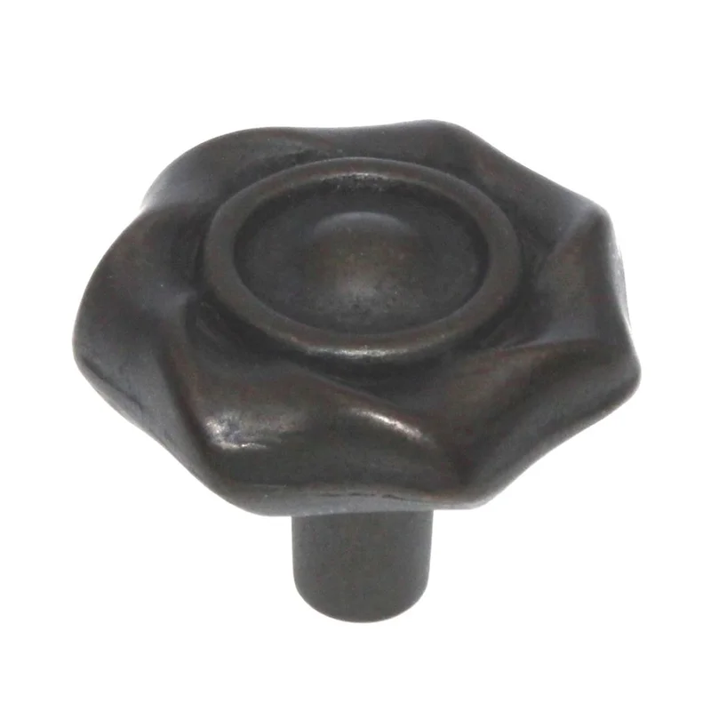 Hickory Hardware Charleston Blacksmith Windover Antique 1 1/4" Flower Knob Pull PA1312-WOA