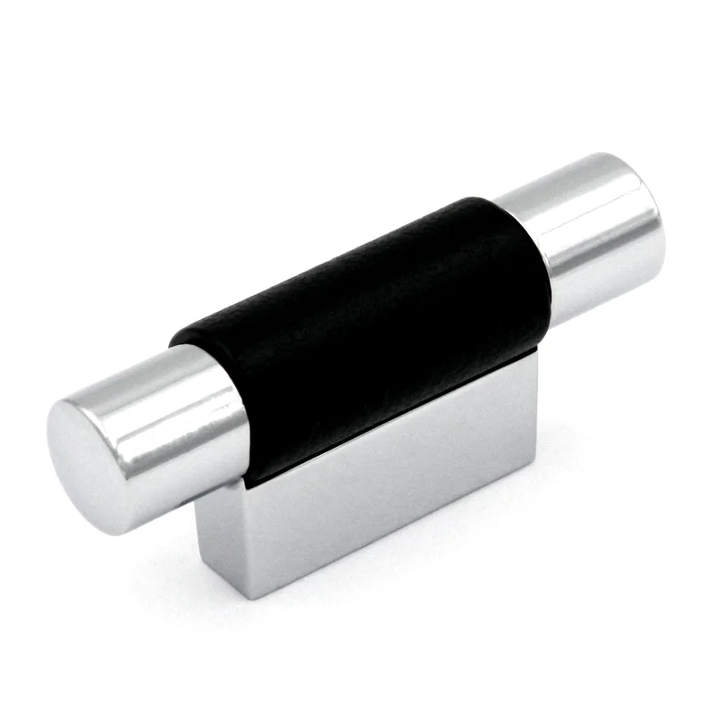 Hickory Hardware Chrome and Black Cabinet T Bar Pull 2-Screw Greenwich P3310-CHB