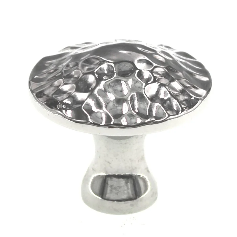 Hickory Hardware Craftsman Chrome 1 1/4" Hammered Cabinet Knob P2170-CH