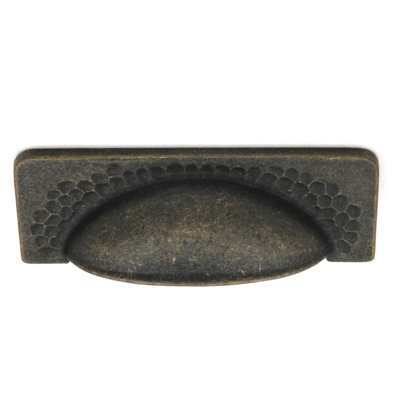 Hickory Hardware Craftsman Windover Antique 3 3/4" (96mm)cc Rustic Drawer Cup Pull P2174-WOA