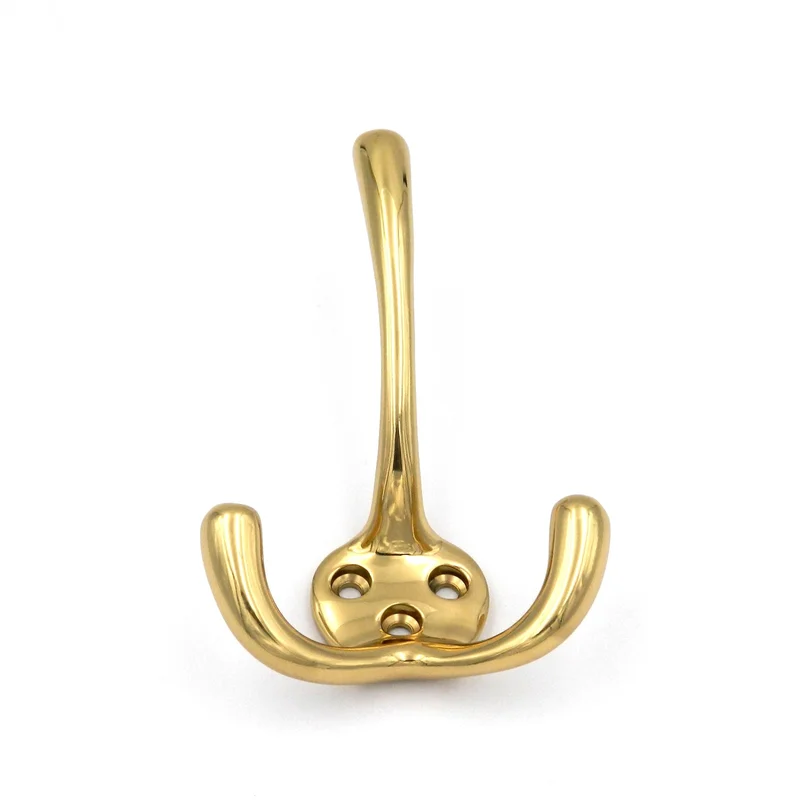 Hickory Hardware Elegance Hooks 4 3/8" Polished Brass Solid Brass Triple Hook P27335