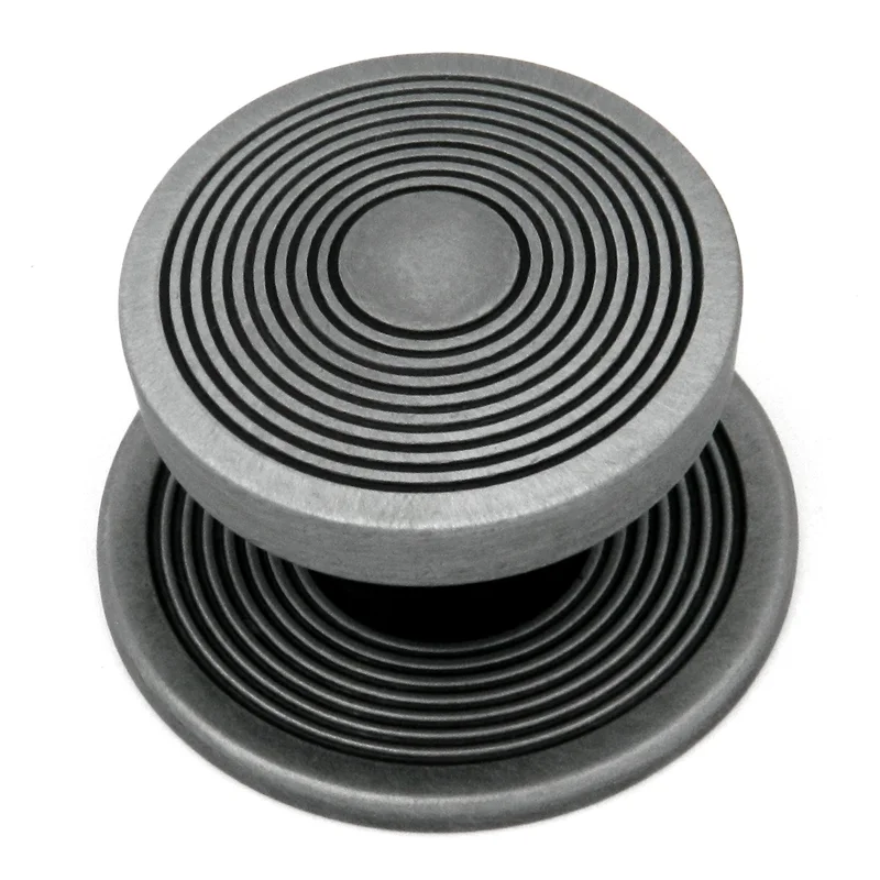 Hickory Hardware Encore Knob with 2" Backplate Satin Pewter Antique P3122-SPA