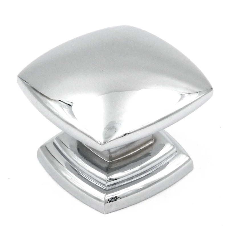 Hickory Hardware Euro Contemporary Chrome Square Smooth 1 1/2" Cabinet Knob P2163-CH