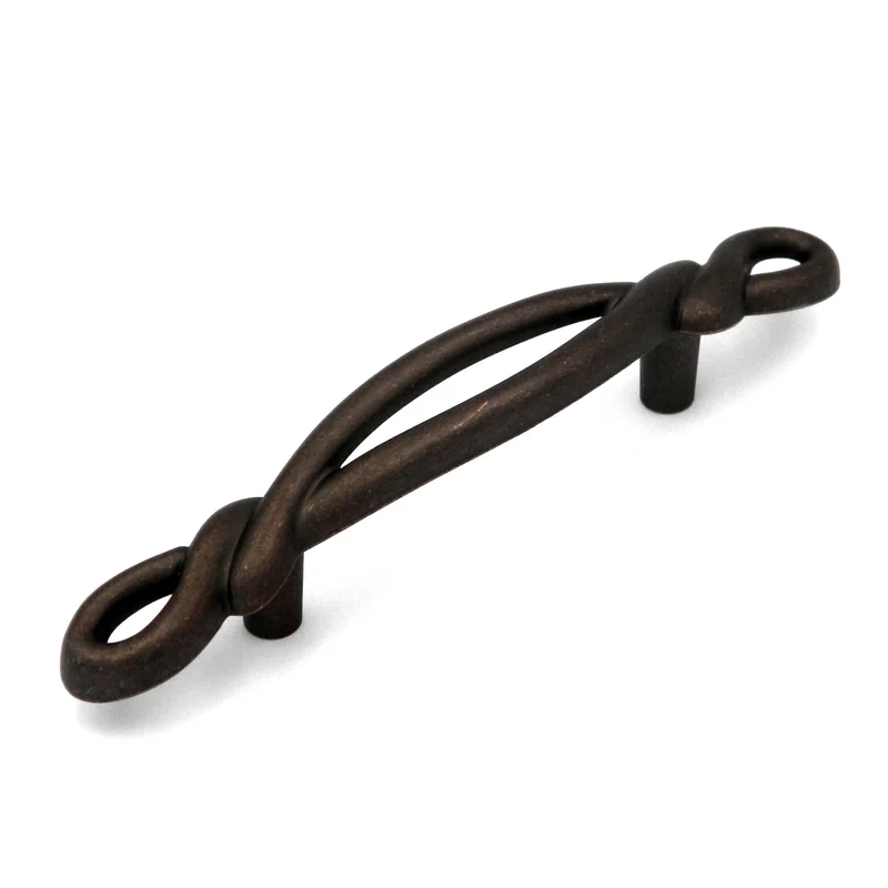 Hickory Hardware French Twist Dark Antique Copper Twist Cabinet 3"cc Handle Pull P3451-DAC